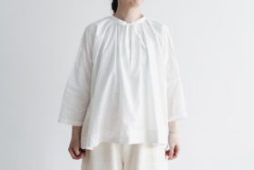 予約 G726  STRING HENRY BLOUSE white 1