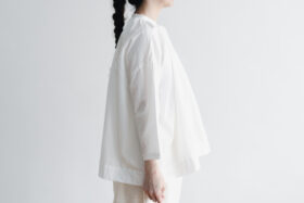 予約 G726  STRING HENRY BLOUSE white 2