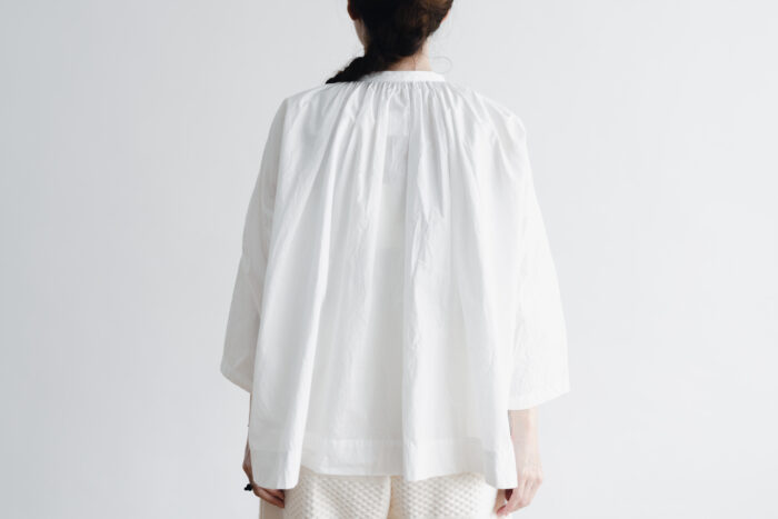 予約 G726  STRING HENRY BLOUSE white 3