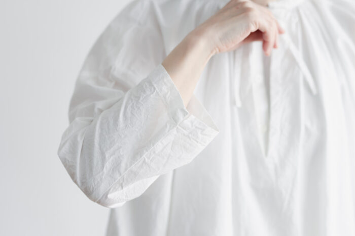 予約 G726  STRING HENRY BLOUSE white 4