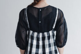 R090 GINGHAM CAMISOLE SALOPETTE black 4