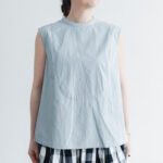 R088  SLEEVELLESS BLOUSE grayish blue