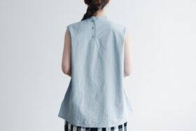 R088  SLEEVELLESS BLOUSE grayish blue 3