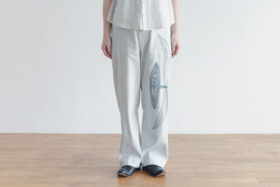 Ecru et pousse 限定 moon flower パンツ light gray 1