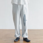 Ecru et pousse 限定 moon flower パンツ light gray