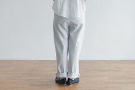 Ecru et pousse 限定 moon flower パンツ light gray 4