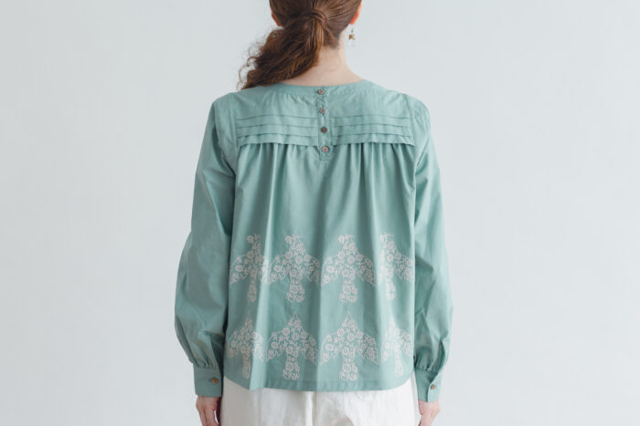 Ecru et pousse 限定 odyssey ブラウス green 3