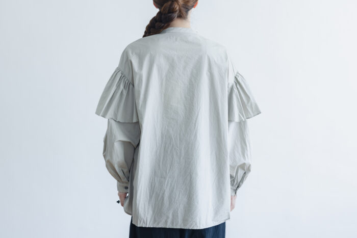 予約 R112 RUFFLE SLEEVE BLOUSE gray 8月末-9月初 3