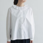 G767 RANDOM TUCK COLLAR BLOUSE white