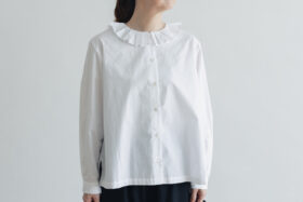 G767 RANDOM TUCK COLLAR BLOUSE white 1