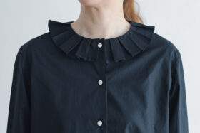 G767 RANDOM TUCK COLLAR BLOUSE black 4