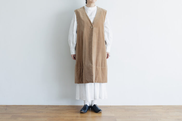 予約 G781 O’KEEFE LONG VEST mocha beige 11月初-11月中 1