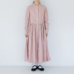 GARMENT DYE FRONT OPEN DRESS pink