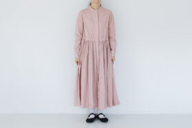 GARMENT DYE FRONT OPEN DRESS pink 1