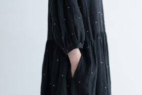 予約 G822 EMBROIDERY DOT LINEN LARTIGUE ONE PIECE 4月末-5月初 6