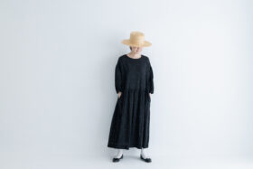 予約 G822 EMBROIDERY DOT LINEN LARTIGUE ONE PIECE 4月末-5月初 1