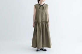 R168 BI-COLOR SLEEVELESS ONE PIECE olive 2