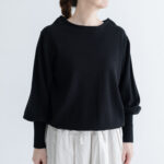 G802 ANTIQUE SLEEVE KNIT PULL OVER black