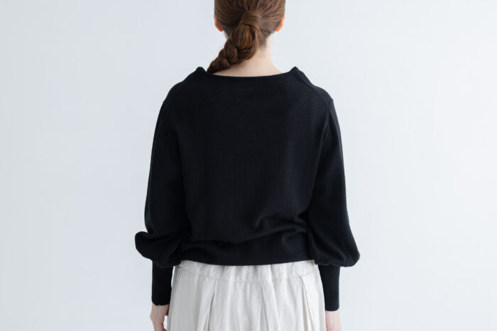 G802 ANTIQUE SLEEVE KNIT PULL OVER black 3