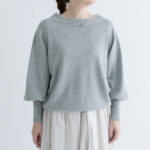 G802 ANTIQUE SLEEVE KNIT PULL OVER gray
