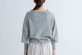 G802 ANTIQUE SLEEVE KNIT PULL OVER gray 3