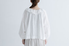 G810 PIERROT COLLAR LINEN ANTIQUE BLOUSE white 3