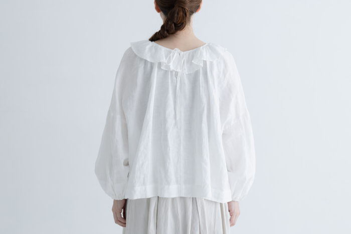 G810 PIERROT COLLAR LINEN ANTIQUE BLOUSE white 3