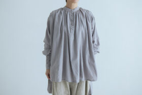 Embroidery Long Blouse silver gray 1