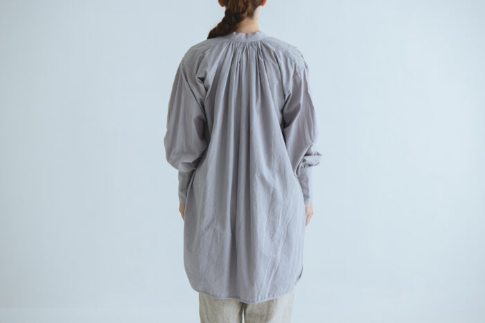 Embroidery Long Blouse silver gray 3
