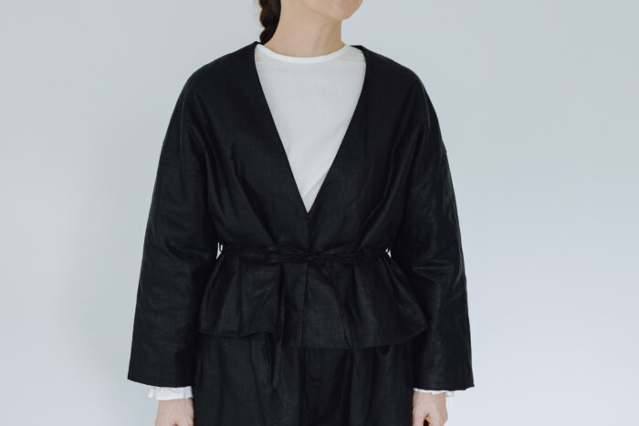 別注 COATING LINEN JAKET ink black 1