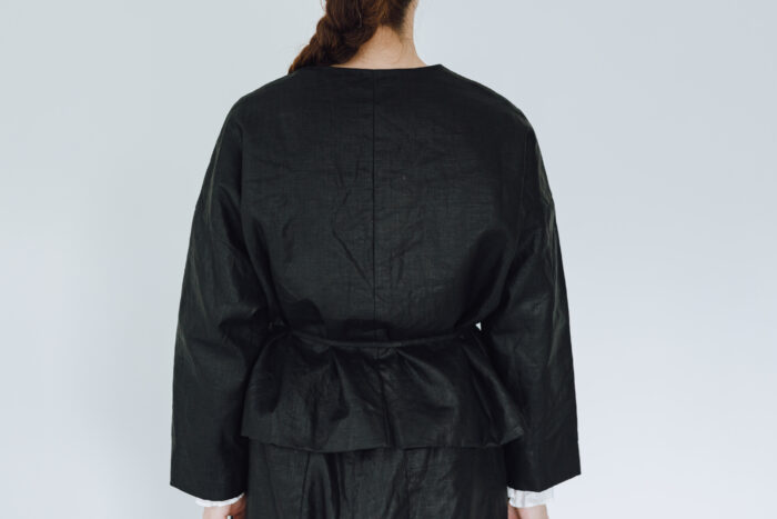 別注 COATING LINEN JAKET ink black 3