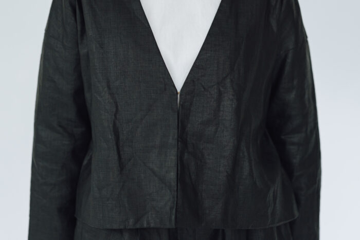 別注 COATING LINEN JAKET ink black 4