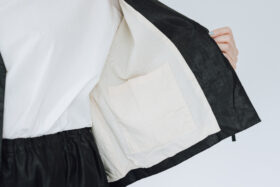 別注 COATING LINEN JAKET ink black 5
