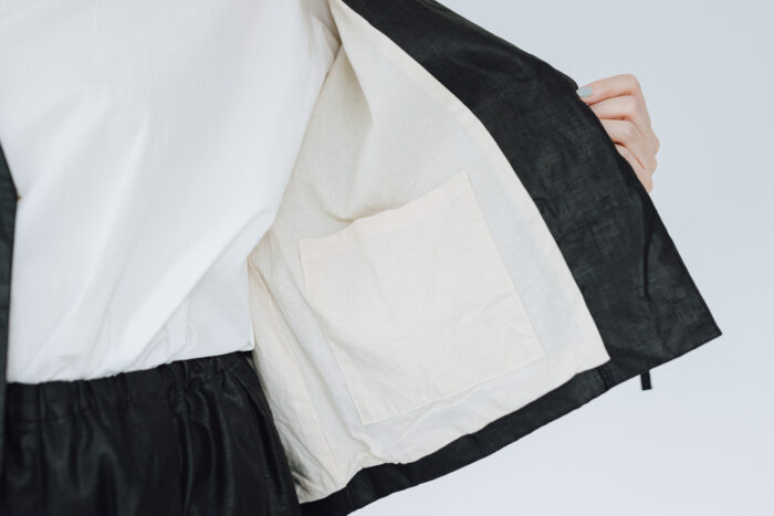 別注 COATING LINEN JAKET ink black 5