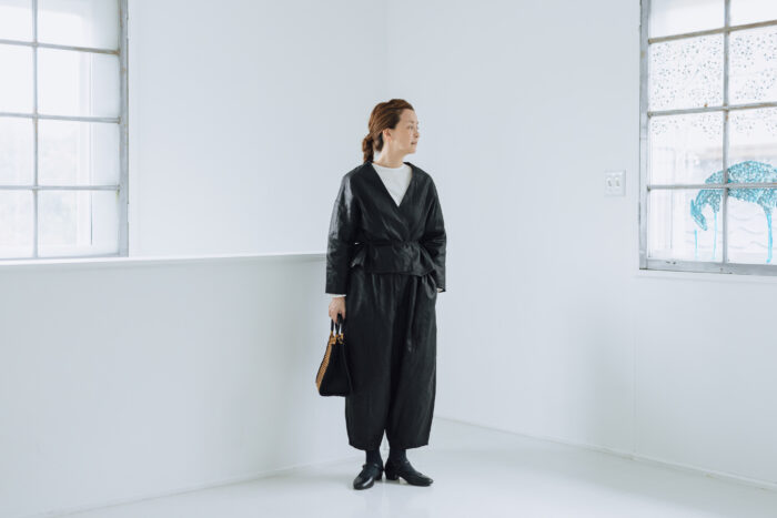 別注 COATING LINEN JAKET ink black 6