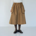 LIGHT MOLE SKIN POCKET TRAMMING SKIRT beige