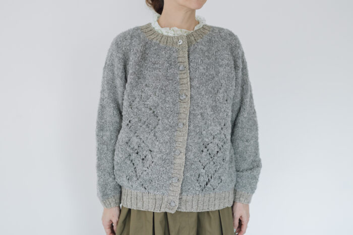 ニットカーディガン powder gray 1