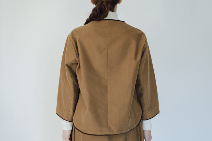 LIGHT MOLE SKIN TRIMMING JAKET beige 3