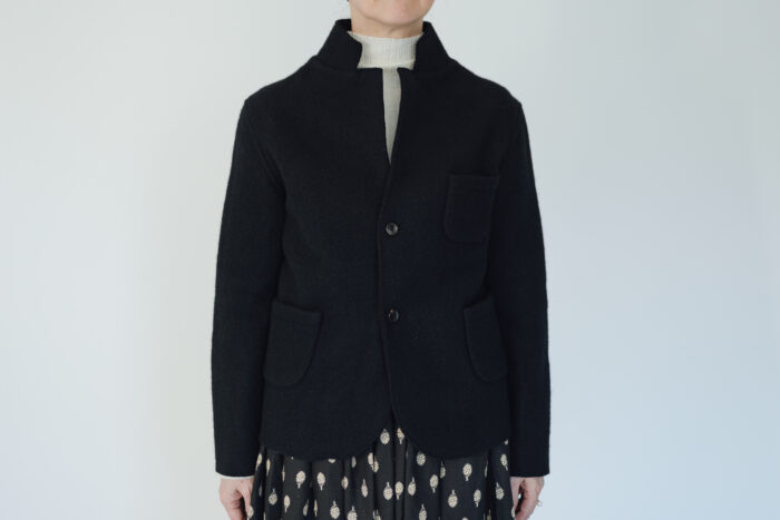 WOOL FELT KNIT JAKET  black 1