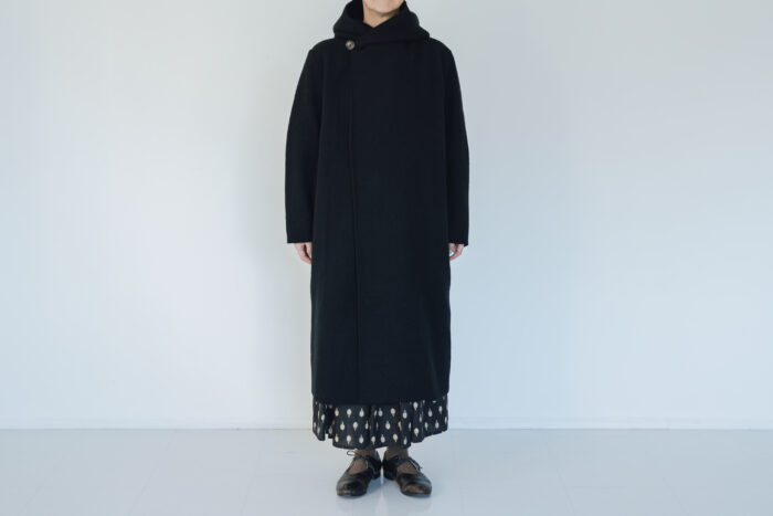 WOOL FELT KNIT HOODIE COAT 1