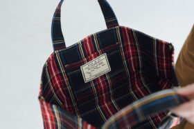 TARTAN CHECK TOTE BAG(S) Black Stewart 3