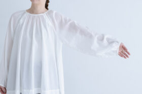 R180 AIRY GATHER PULLOVER white 4