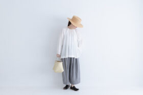 R170 LINEN BAKER WIDE PANTS gray 5