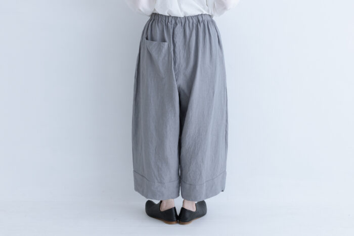 R170 LINEN BAKER WIDE PANTS gray 3