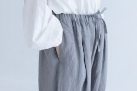 R170 LINEN BAKER WIDE PANTS gray 4