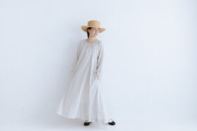 R181 AIRY GATHER ONE PIECE gray 6