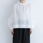 予約 G843 2WAY DOUBLE FRILL COLLAR BLOUSE white  7月初〜7月中