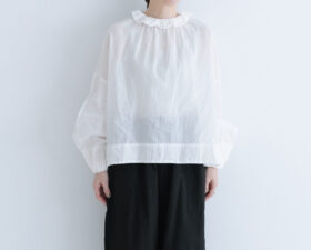 G843 2WAY DOUBLE FRILL COLLAR BLOUSE white 1