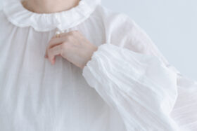 G843 2WAY DOUBLE FRILL COLLAR BLOUSE white 4