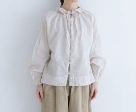 G843 2WAY DOUBLE FRILL COLLAR BLOUSE grayish white 1